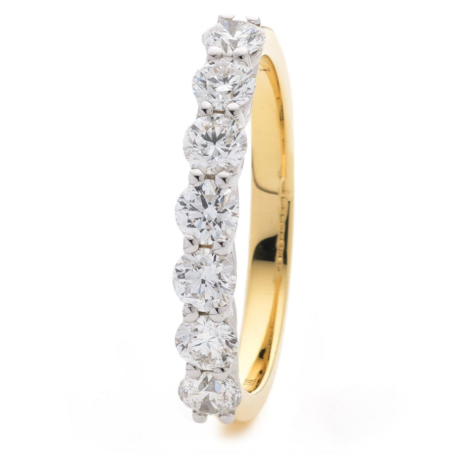 7 Stone Diamond Eternity Ring 0.50ct F-VS Quality in 18k Yellow Gold - My Jewel World