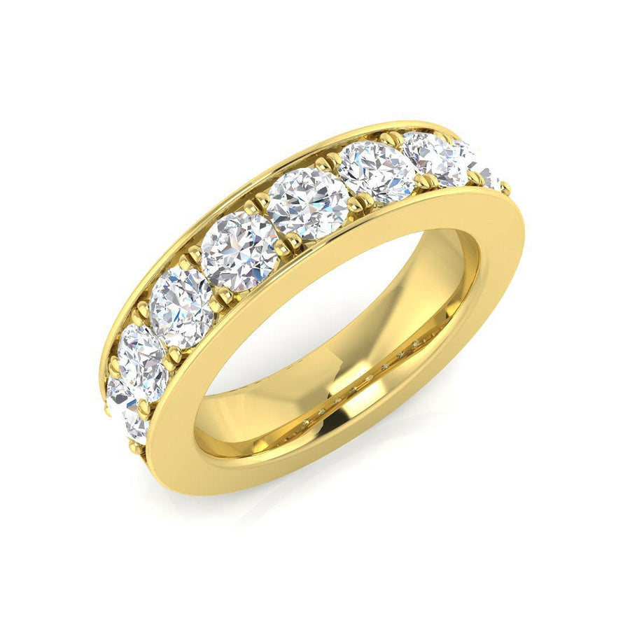 8 Stone Diamond Eternity Ring 1.50ct F-VS Quality in 18k Yellow Gold - My Jewel World