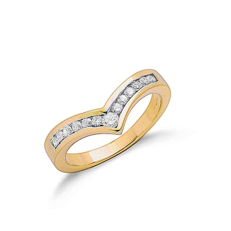 9 Stone Diamond Eternity Ring 0.15ct H-SI Quality in 9K Yellow Gold - My Jewel World