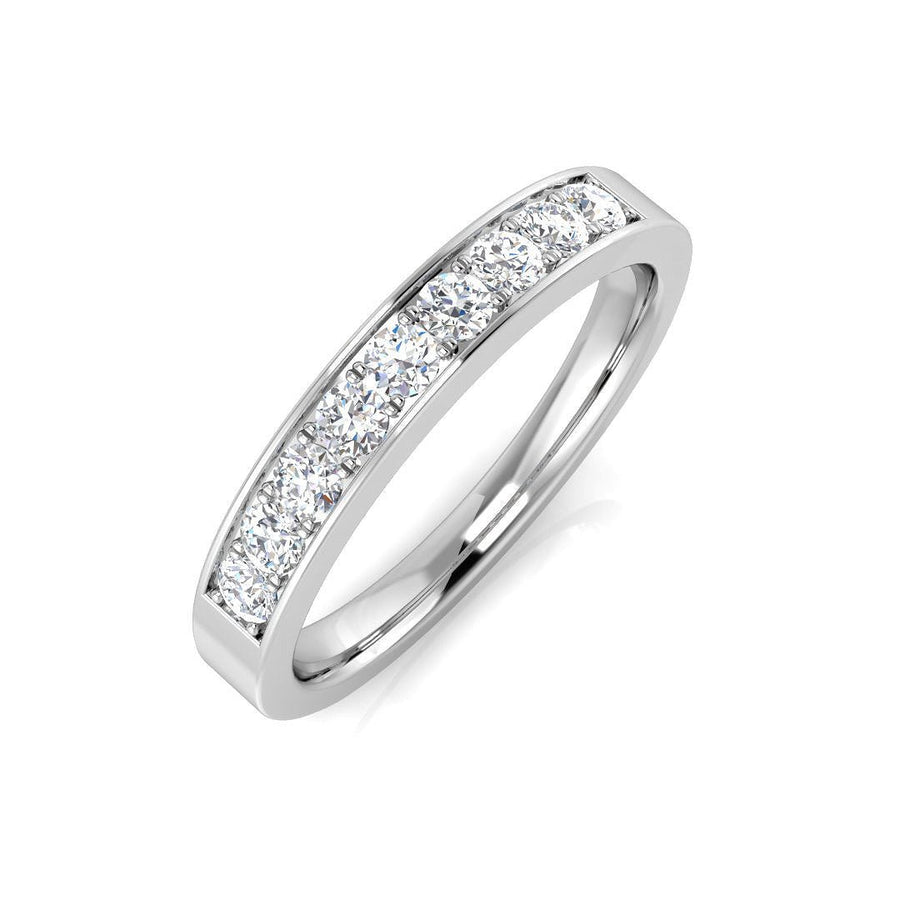 9 Stone Diamond Eternity Ring 0.50ct F-VS Quality in 18k White Gold - My Jewel World