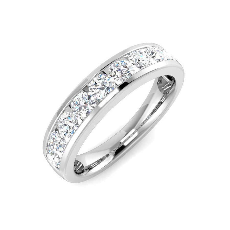 9 Stone Diamond Eternity Ring 0.80ct F-VS Quality in 18k White Gold - My Jewel World