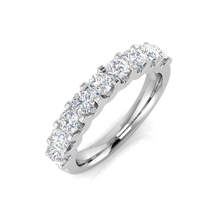 9 Stone Diamond Eternity Ring 1.00ct F-VS Quality in 18k White Gold - My Jewel World