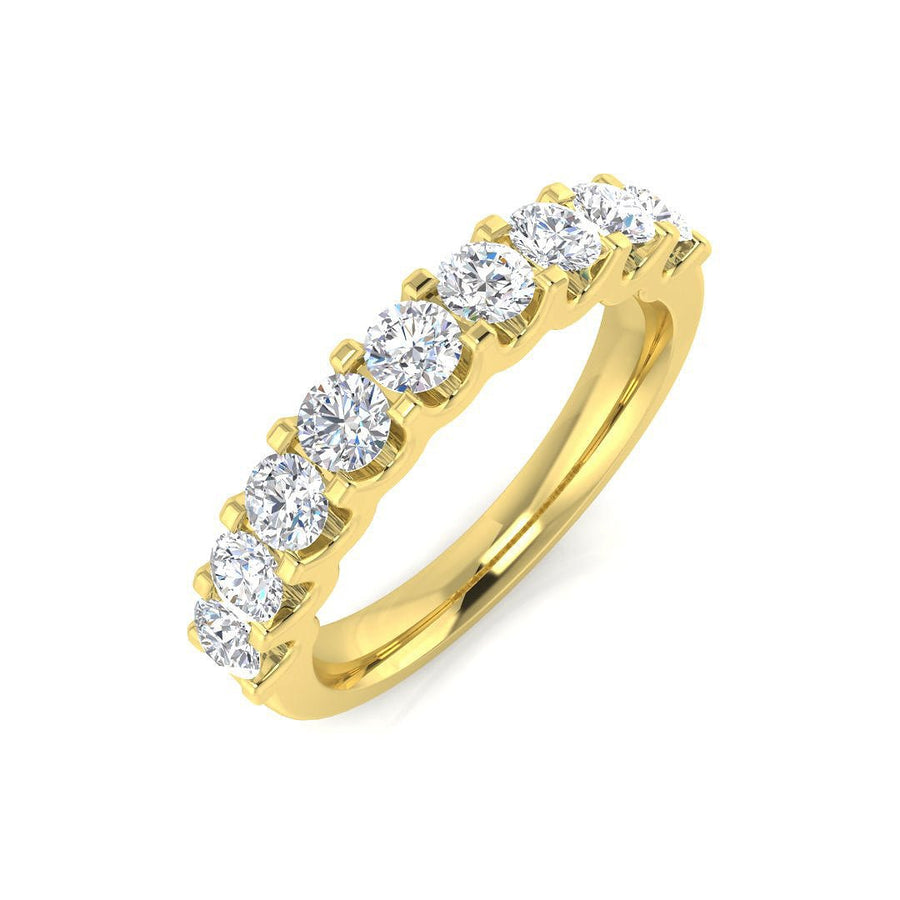 9 Stone Diamond Eternity Ring 1.00ct F-VS Quality in 18k Yellow Gold - My Jewel World