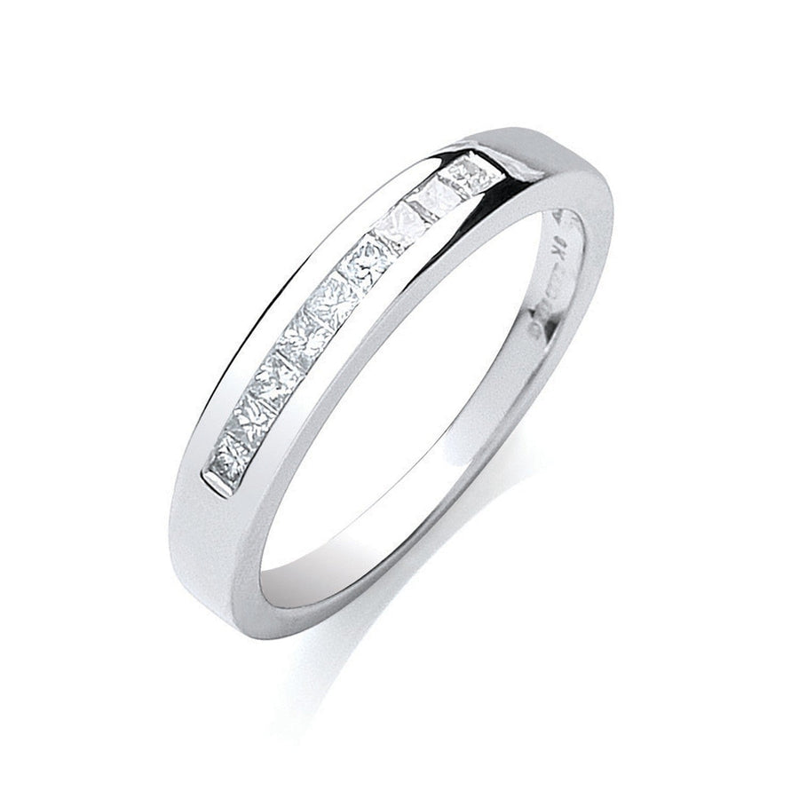 9 Stone Eternity Diamond Ring 0.25ct H-SI Quality in 9K White Gold - My Jewel World