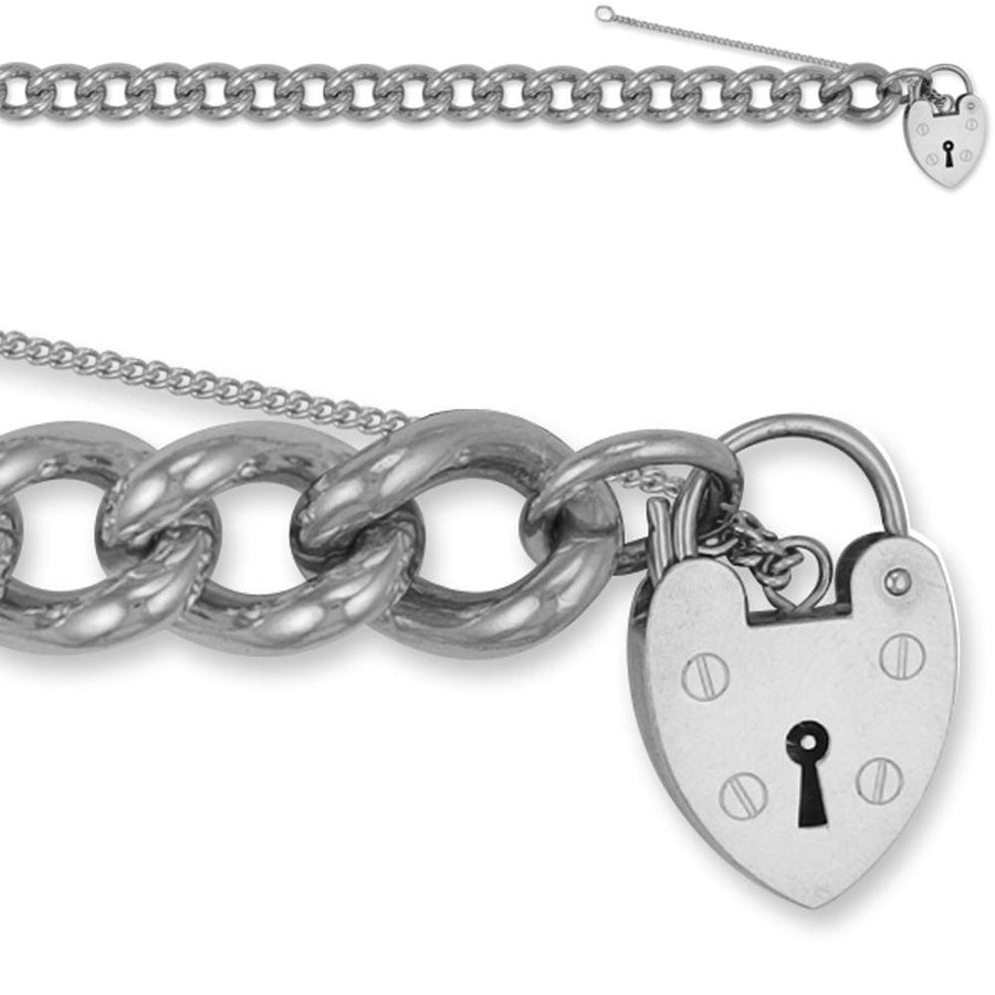 925 Sterling Silver 12.0mm Charm Bracelet - My Jewel World