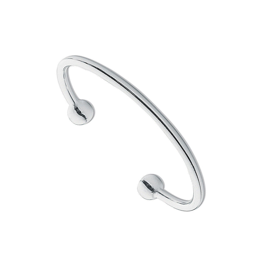 925 Sterling Silver 2.5mm Solid Torque Bangle 6.5g - My Jewel World