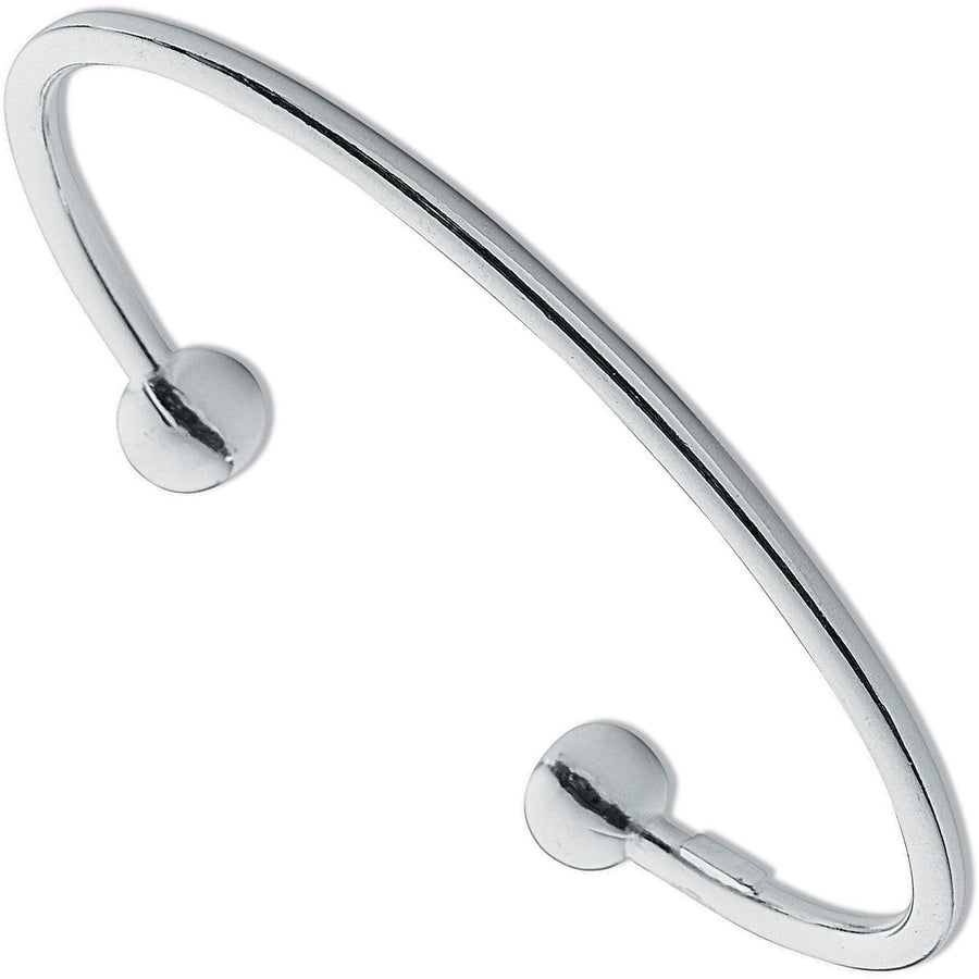 925 Sterling Silver 3mm Solid Torque Bangle 12.5g - My Jewel World