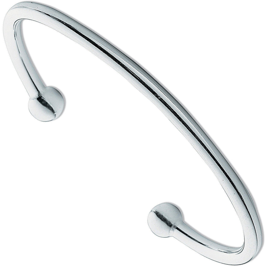 925 Sterling Silver 4mm Solid Torque Bangle 21.0g - My Jewel World
