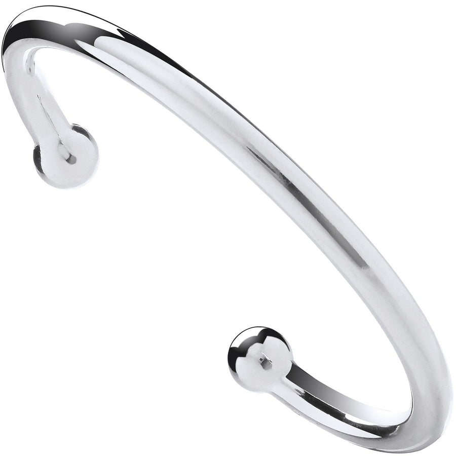 925 Sterling Silver 6mm Solid Torque Bangle 62.0g - My Jewel World