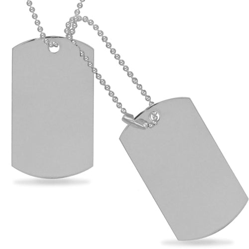 925 Sterling Silver Military Dog Tags Necklace - My Jewel World