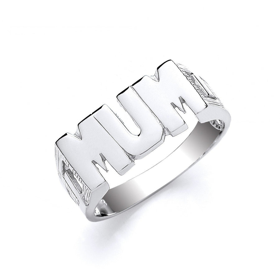 925 Sterling Silver Mum Ring with Curbed Sides 3.4g - My Jewel World