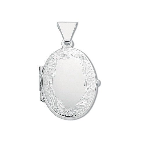 925 Sterling Silver Oval Shaped Locket Pendant Necklace - My Jewel World