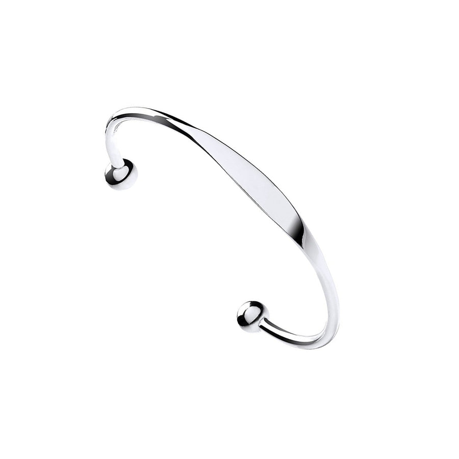 925 Sterling Silver Solid Identity Torque Bangle 11.5g - My Jewel World