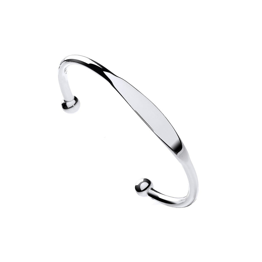 925 Sterling Silver Solid Identity Torque Bangle 21.5g - My Jewel World