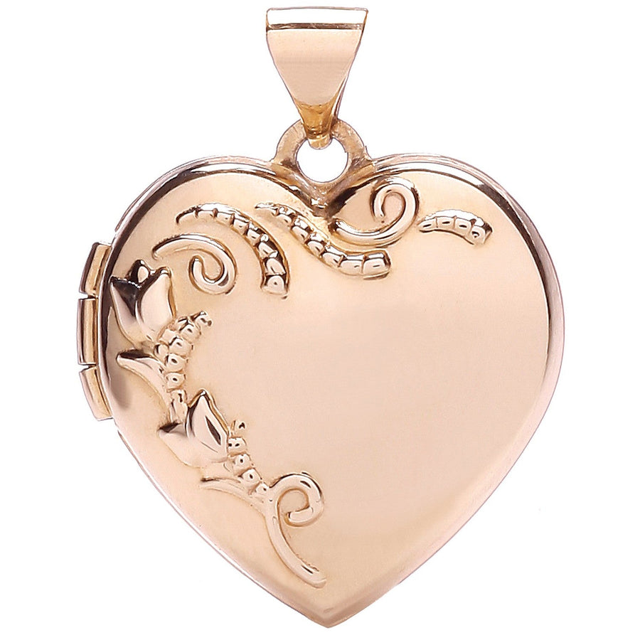9ct Rose Gold Love Heart Shaped Locket Pendant Necklace - My Jewel World