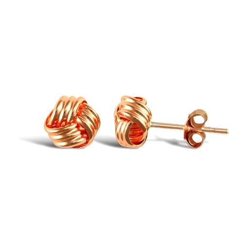 9ct Rose Gold Love Knot Stud Earrings - My Jewel World