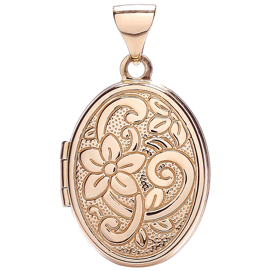 9ct Rose Gold Oval Shaped Locket Pendant Necklace - My Jewel World