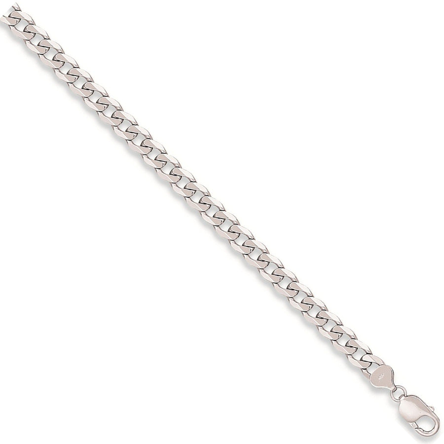 9ct White Gold Solid 6mm 18 Inch Curb Necklace 20.4g - My Jewel World