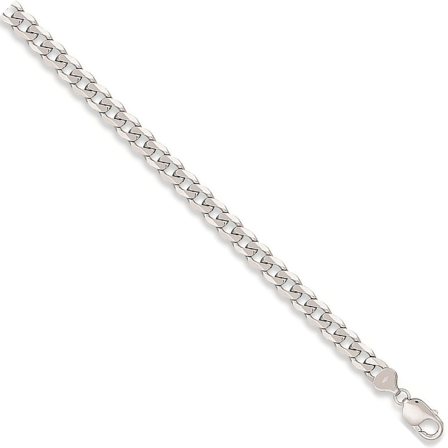 9ct White Gold Solid 8mm 18 Inch Curb Necklace 40.5g - My Jewel World
