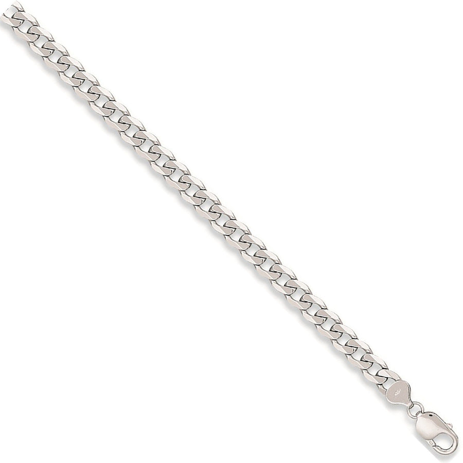 9ct White Gold Solid 8mm 24 Inch Curb Necklace 53.2g - My Jewel World