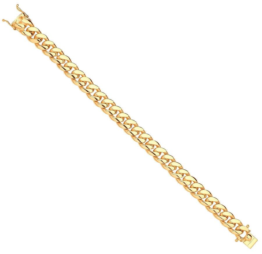 9ct Yellow Gold 10mm 8 Inch Solid Cuban Curb Bracelet 55.0g - My Jewel World