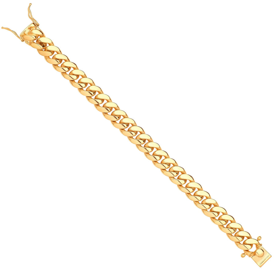 9ct Yellow Gold 12.5mm 8 Inch Solid Cuban Curb Bracelet 80.0g - My Jewel World