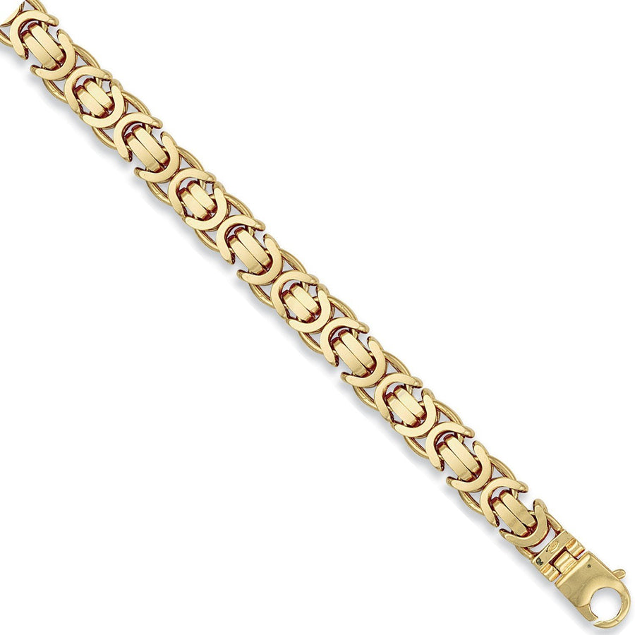 9ct Yellow Gold 12mm 22 Inch Flat Byzantine Necklace 154.0g - My Jewel World