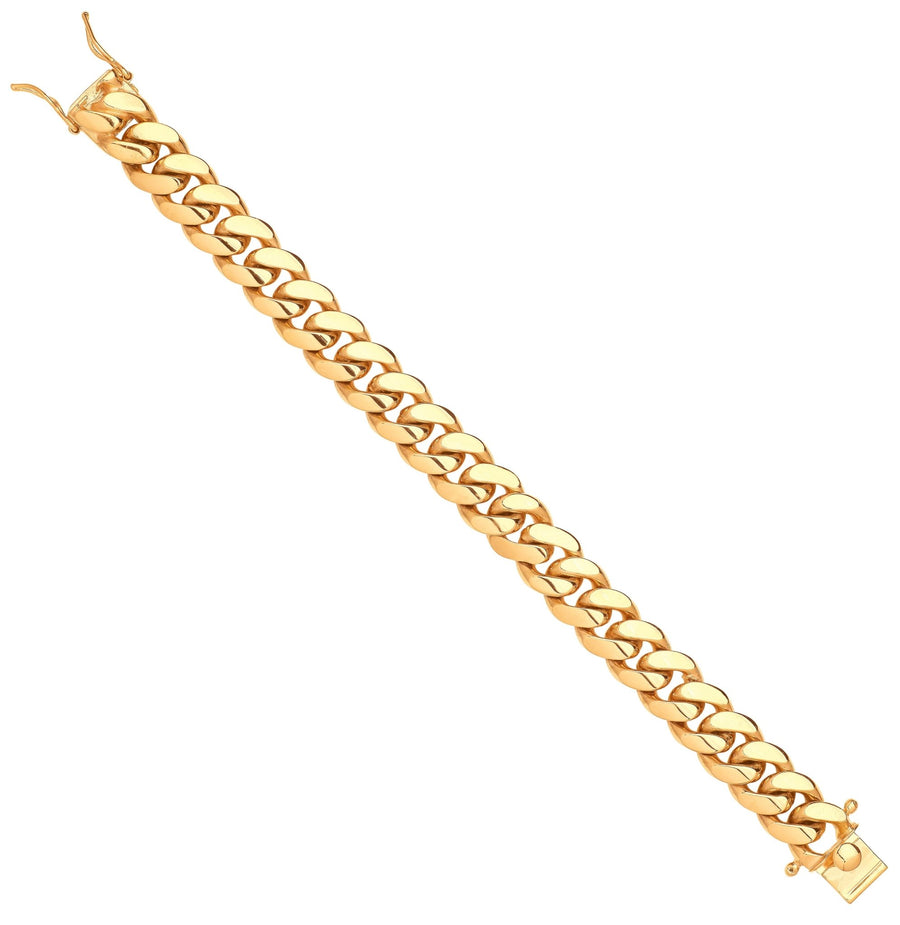 9ct Yellow Gold 14mm 8 Inch Solid Cuban Curb Bracelet 100.0g - My Jewel World