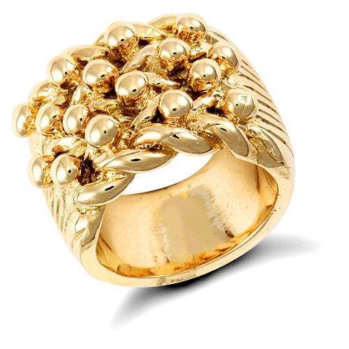 9ct Yellow Gold 4 Row Keeper Rope Edge Ring - My Jewel World