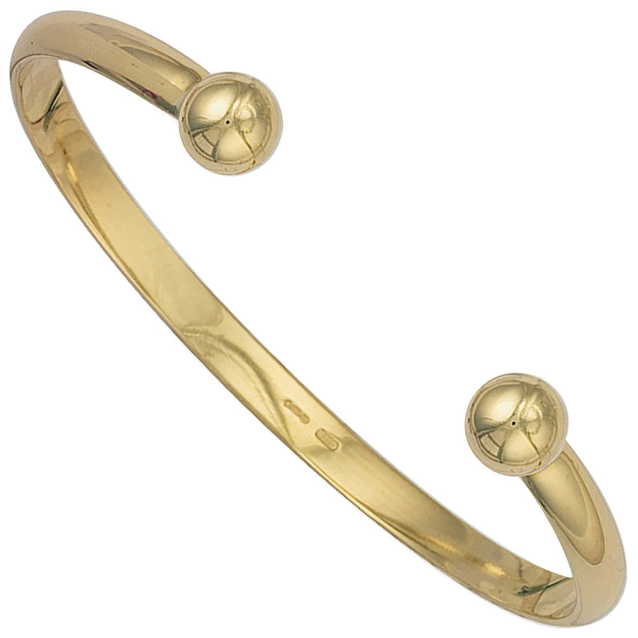 9ct Yellow Gold 5mm Solid D-Shaped Torque Bangle 32.5g - My Jewel World