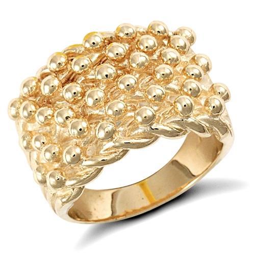 9ct Yellow Gold 6 Row Keeper Rope Edge Ring - My Jewel World