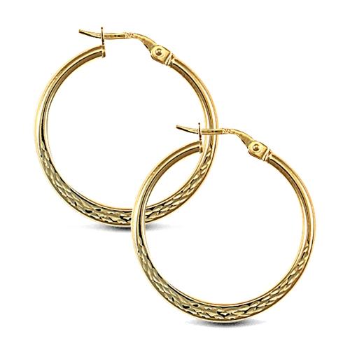 9ct Yellow Gold Creole Hoop Earrings 26x28mm - My Jewel World