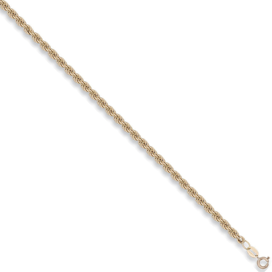 9ct Yellow Gold Hollow 4.3mm 22 Inch Rope Necklace 9.5g - My Jewel World