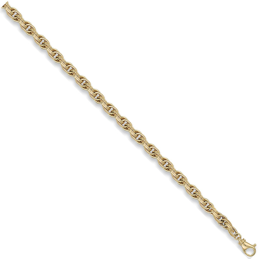 9ct Yellow Gold Hollow 5.6mm 6 Inch Prince of Wales Bracelet 4.7g - My Jewel World