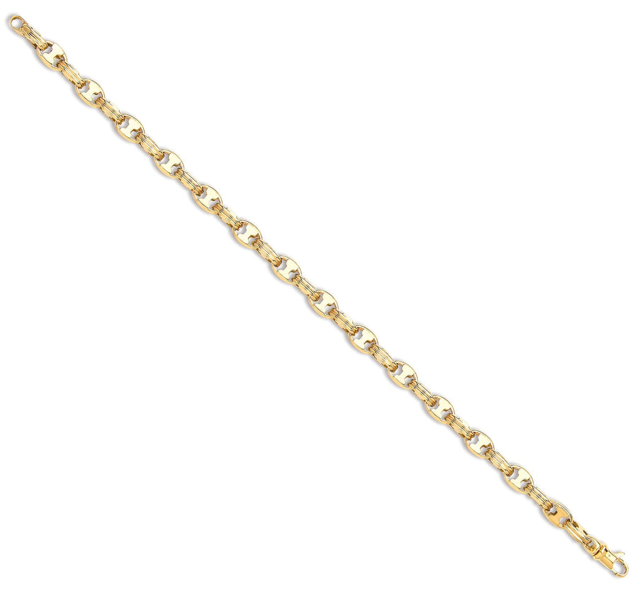 9ct Yellow Gold Hollow 6.0mm 18 Inch Fancy Belcher Necklace 16.0g - My Jewel World