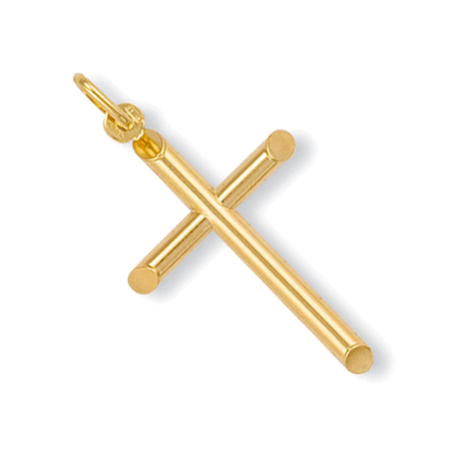 9ct Yellow Gold Hollow Cross Pendant Necklace 1.3g - My Jewel World
