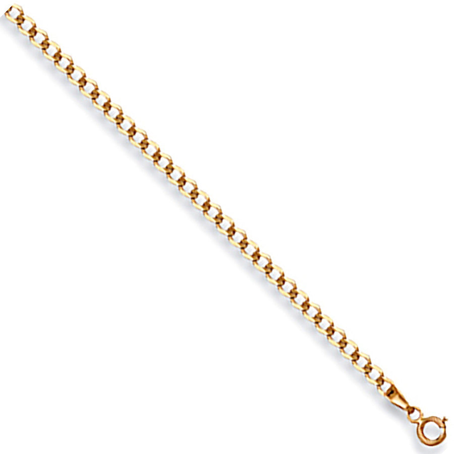 9ct Yellow Gold Light Weight 2.5mm 16 Inch Curb Necklace 2.6g - My Jewel World