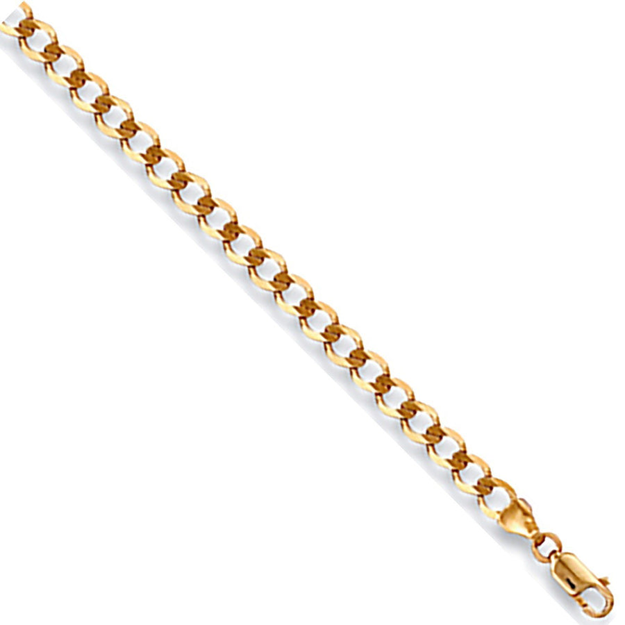 9ct Yellow Gold Light Weight 3.5mm 16 Inch Curb Necklace 4.8g - My Jewel World