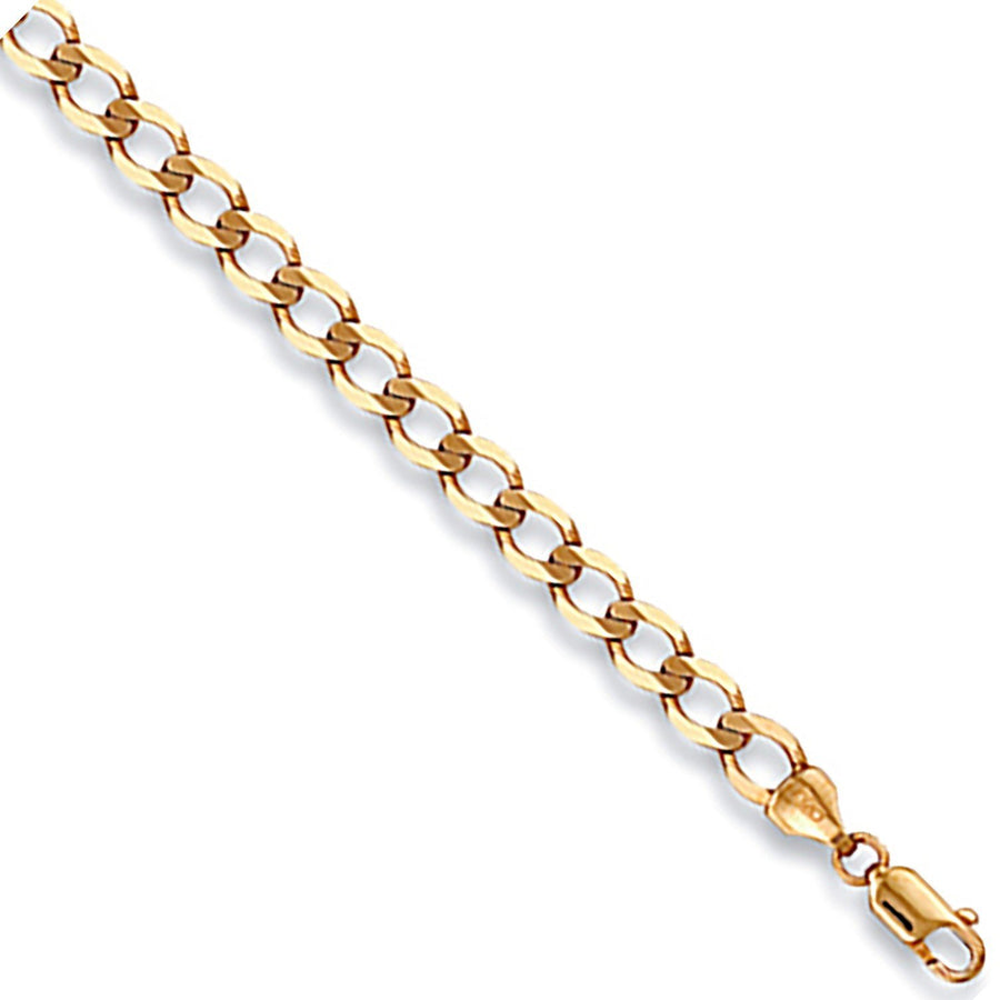 9ct Yellow Gold Light Weight 5mm 6 Inch Curb Bracelet 3.8g - My Jewel World