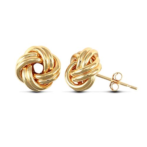 9ct Yellow Gold Love Knot Stud Earrings 0.9g - My Jewel World