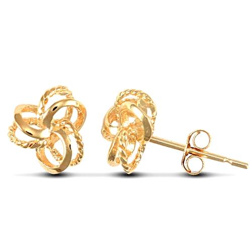 9ct Yellow Gold Love Knot Stud Earrings 1.2g - My Jewel World