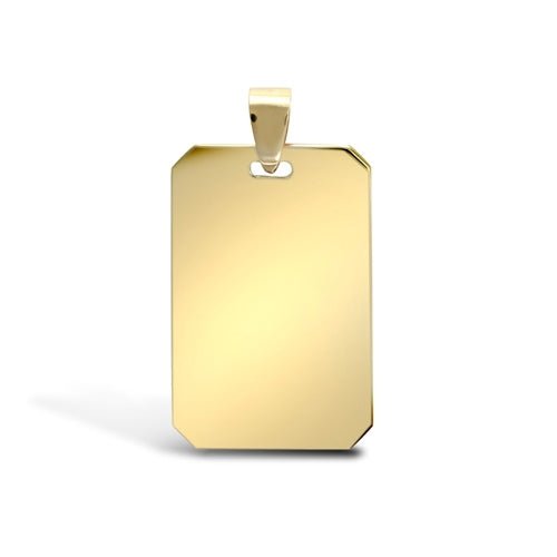 9ct Yellow Gold Military Dog Tag Pendants - My Jewel World