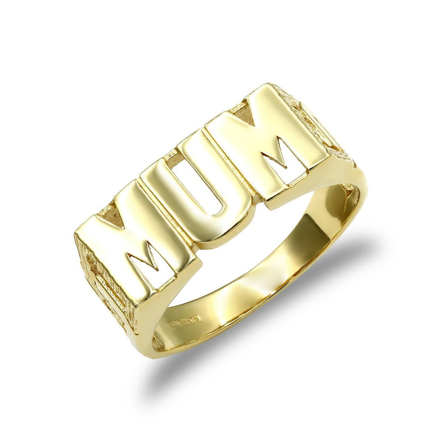 9ct Yellow Gold Mum Ring with Curbed Sides 2.6g - My Jewel World