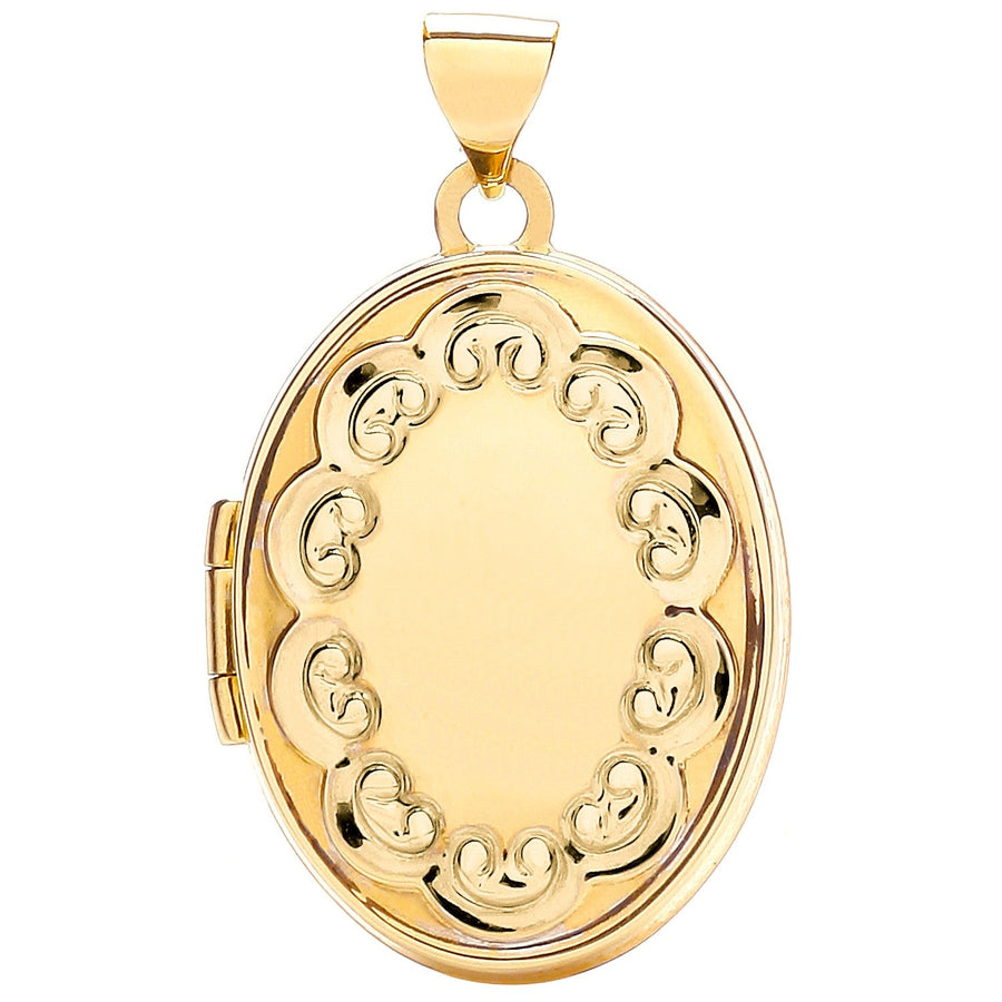 9ct Yellow Gold Oval Locket Pendant Necklace - My Jewel World