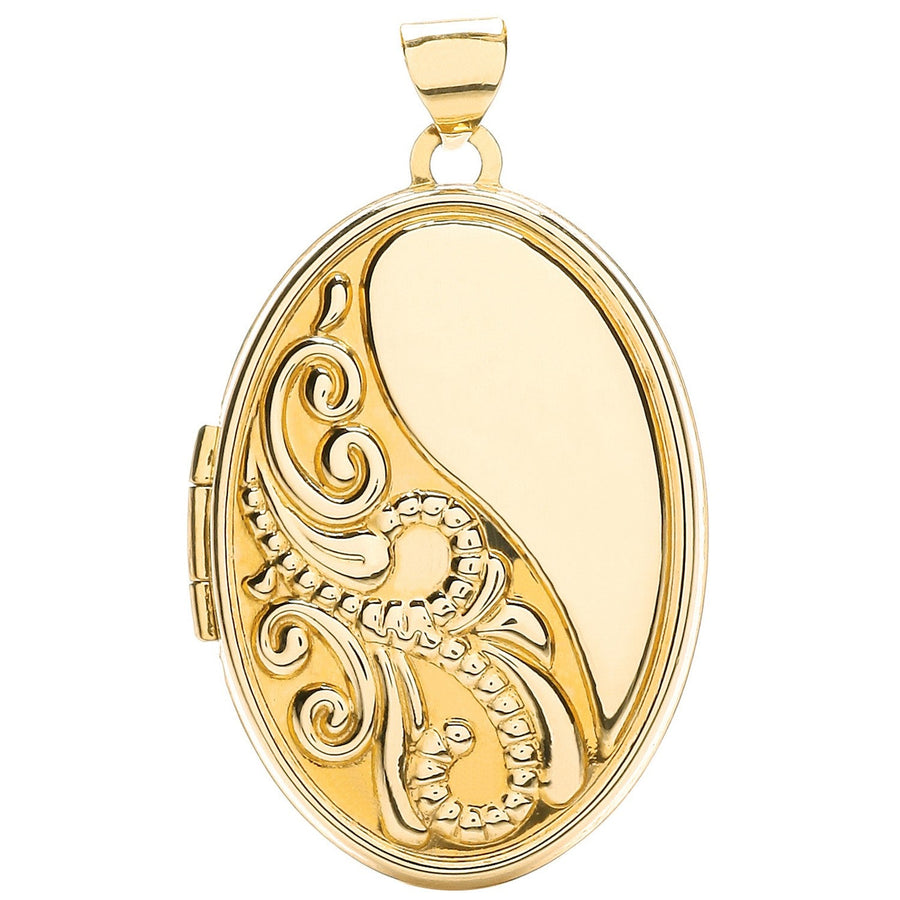 9ct Yellow Gold Oval Shaped Locket Pendant - My Jewel World