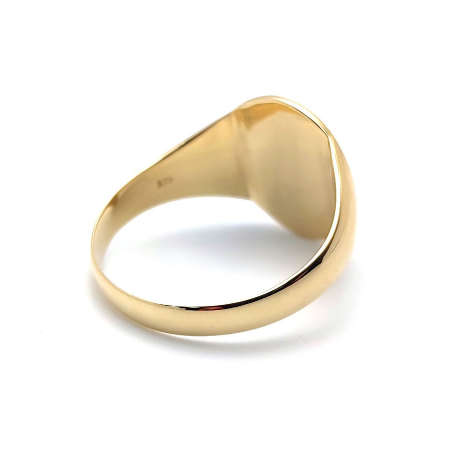 9ct Yellow Gold Oval Shaped Plain Signet Ring 3.0g - My Jewel World