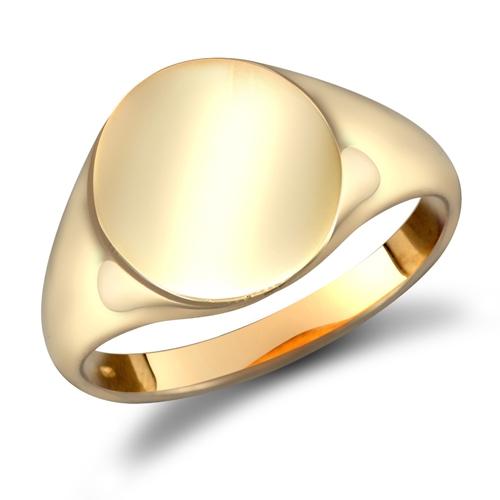 9ct Yellow Gold Oval Shaped Plain Signet Ring - My Jewel World