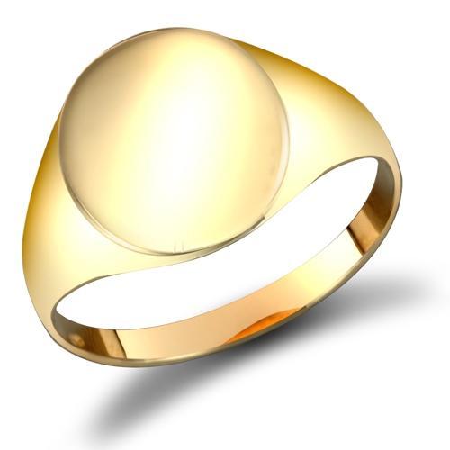 9ct Yellow Gold Oval Shaped Plain Signet Ring - My Jewel World