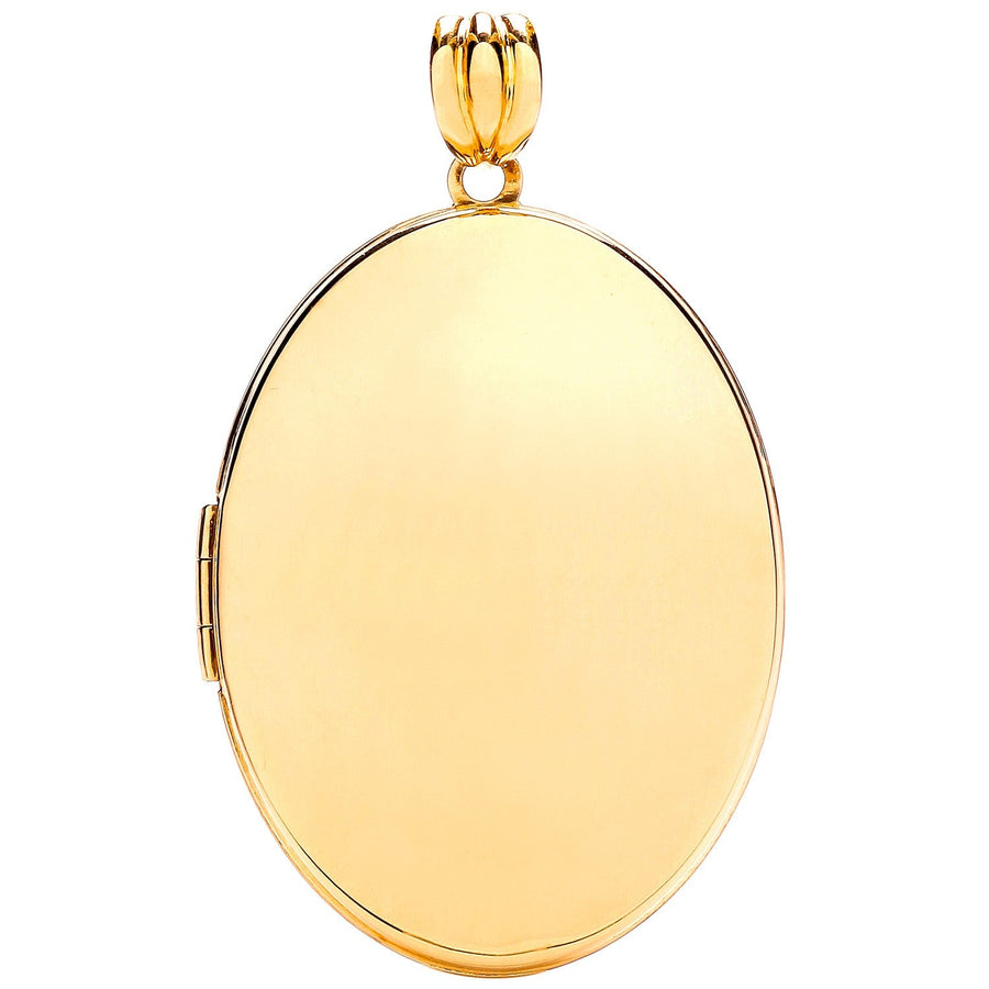 9ct Yellow Gold Oval Shaped Polished Finished Locket Pendant - My Jewel World