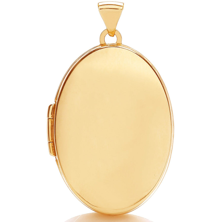 9ct Yellow Gold Oval Shaped Polished Finished Locket Pendant - My Jewel World